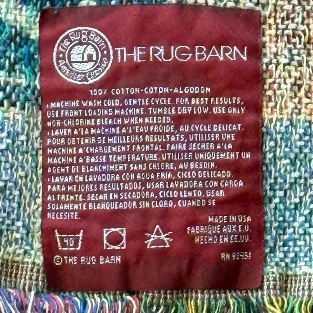 Vintage The Rug Barn Beth Yarbrough Woven Tapestry Blanket Bless Us All